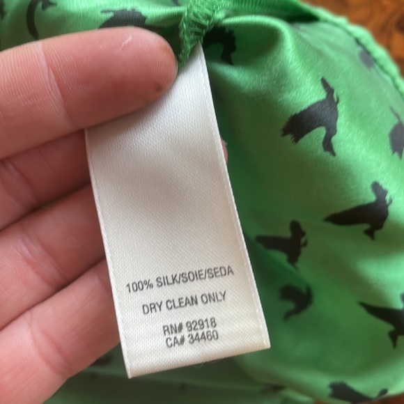 JUICY COUTURE sz8 Mallard duck flutter sleeve blouse top button down shirt SILK - Picture 6 of 7